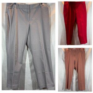 Liz Claiborne Emma Womens Plus Ankle Mid Rise Ankle Pant - 3 Pairs - 16